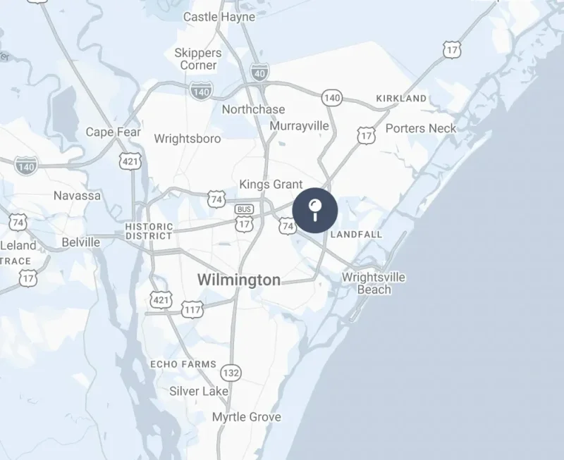 Map of wilmington nc office locaion